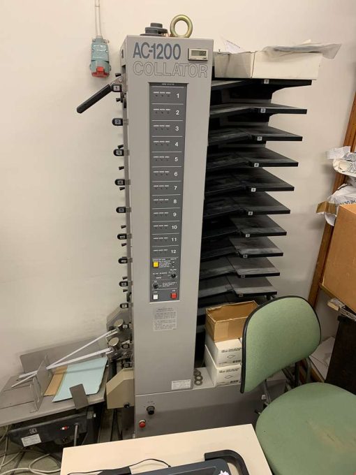 Horizon Collating tower AC-1200 and jogger -SOLD to Tunisia